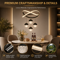 Lustre moderne en fer, acrylique et silicone pour salle à manger, lampe de salon, luminaire suspendu LED 80w
