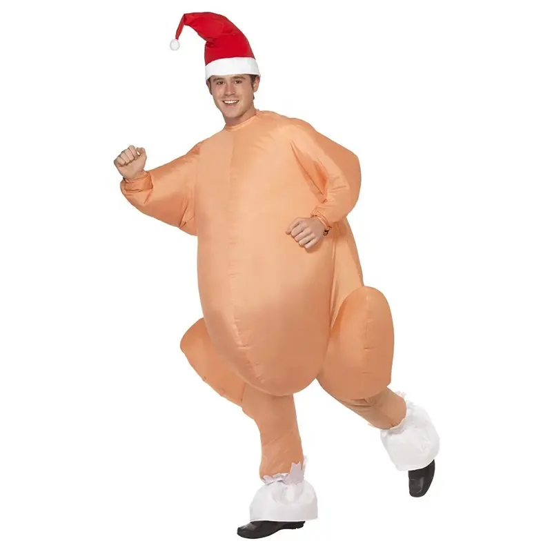 Fancy Party Dress Adult Inflatable Cosplay Suits Christmas Xmas Turkey Mascot Costume