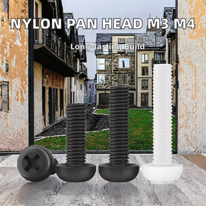 <span class=keywords><strong>Nylon</strong></span>-Kunststoff Phillips-Flachkopfschrauben OEM Weiße Kunststoffkappen Flach M3 M4 Gewindeschrauben Mutter M12 Zoll für Maschinen-Stopfmutter - Product Image 2