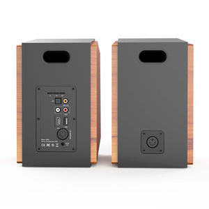 Par de Altavoces Activos de Estantería HiFi de 80W con Bluetooth, 4 Drivers, ARC, OPT, LINE, USB, 45Hz-20KHz, Panel Lateral de Madera Retro para Cine en Casa y TV - Product Image 2