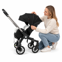 Poussette bébé pliable 4 en 1 en alliage d'aluminium personnalisée pour la vente en gros, idéale pour les voyages et les promenades en extérieur
