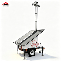Wasserdichter Flexibler Mobiler Solar-CCTV-Anhänger 3*400W Monokristalline Solarmodule Gel-Batterie Cloud/SD-Karte/NVR