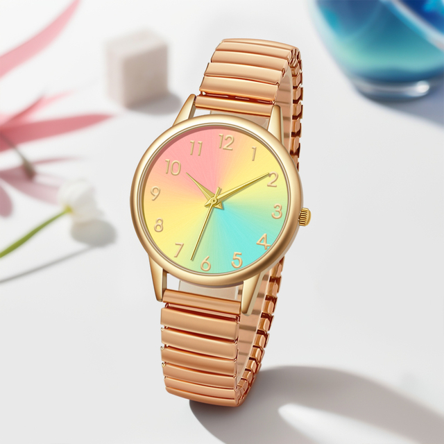 WJ-11453 New Arrival Elastic Band Women Watch Simple Student Quartz Sports Watch Fashion Hot Sale Ladies Watch