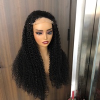Peluca sin pegamento con encaje frontal de cabello virgen rizado HD transparente 100% humano birmano al por mayor