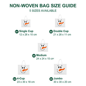 Borse Tote Ecologiche Non Tessute con Logo Personalizzato a Forma di Pupazzo di Neve, Design con Manici, Dimensione Media - Opzione Regalo per <span class=keywords><strong>la</strong></span> <span class=keywords><strong>Spesa</strong></span> - Product Image 3