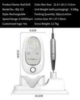 Ponceuse à ongles rechargeable au design irisé, 45 000 tr/min, écran tactile LCD, lime électrique sans fil, machine de salon OEM à marque privée