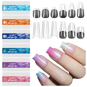 Lot de 600 <span class=keywords><strong>faux</strong></span> <span class=keywords><strong>ongles</strong></span> en <span class=keywords><strong>gel</strong></span> souple pré-ponceés, forme cercueil/ballet, ultra-fins, sans ponçage, pour salon de beauté - Product Image 1