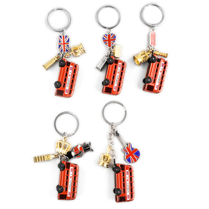 Nuevo diseño hermoso llavero con forma de coche de metal de Londres con regalo promocional llavero de metal de recuerdo - Product Image 2