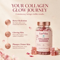 Gummies au collagène sans sucre LuvVita avec peptides hydrolysés pour la santé des cheveux, de la peau et des ongles, faciles à mâcher, 60 unités, complément alimentaire