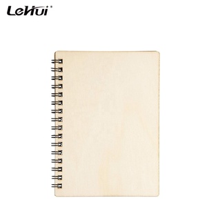 Lehuipp Produk 4.5X5.8 Inci 20 Lembar Buku Kosong Spiral Notebook Penutup Kayu Polos Tidak Bergaris Jurnal Perjalanan - Product Image 6