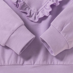 Ropa Infantil para Bebés Niñas, Conjuntos Casuales de Pantalones de Algodón Morado con Sudadera con Capucha de Encaje de China - Product Image 6