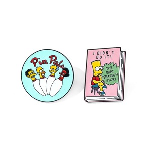 Broches Esmaltados de Aleación de Zinc Unisex con Diseños Nuevos al por Mayor, Broches de Anime Simpson para Decoración de Ropa DIY - Product Image 4