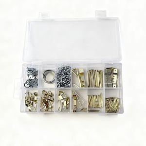 Hộ gia đình trang trí hình ảnh móc kim loại khung móc Kit 260pcs vít mắt sắt dây treo trang trí móc - Product Image 1