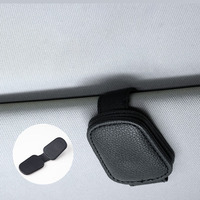 Support de lunettes de soleil en cuir personnalisable pour pare-soleil de voiture, conception à double clip, organisateur multifonctionnel pour lunettes de soleil et cartes, accessoires