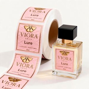 ฉลากขวดน้ำหอม VIORA Lure Luxury ขนาด 50 มล. รูปทรงสี่เหลี่ยมผืนผ้า ทำจากกระดาษอาร์ต ปั๊มทอง ฉลากบรรจุภัณฑ์แบบติดเอง - Product Image 6