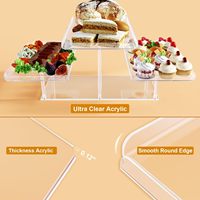Ensemble de plateau de service en acrylique à 3 niveaux Table à dessert divertissante fêtes de mariage Baby Shower Food Cupcake Buffet Risers Stands