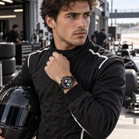 50 montres à quartz pour hommes personnalisées en fibre de carbone, lumineuses, tactiques, sportives, avec bracelet en nylon, chronographe 3ATM, OEM