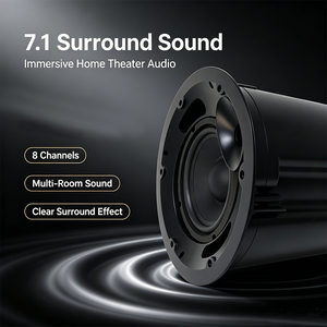 Sistem Speaker Mini Plafon Nirkabel 7.1 Surround 8CH untuk 5.0, Berbahan Logam ABS Plastik untuk Home Theater 210W - Product Image 6