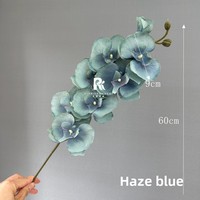 Fleur artificielle Phalaenopsis couleur Morandi 8, décoration florale pour mariage et salon