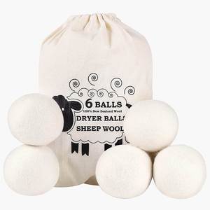 Paquete de 6 Bolas de Secadora de Fieltro de Lana Reutilizables, Suavizante de Telas Natural, Reduce las Arrugas de la Ropa y Ahorra Tiempo de Secado - Product Image 1