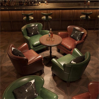 Canapé de bar et ensemble de salle à manger de style rétro américain, personnalisable en usine, avec chaises individuelles ou doubles Tiger pour restaurant occidental et salle de cigares