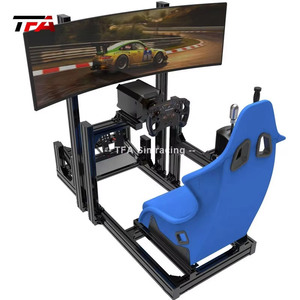 de conducción de coche con soporte de monitor único, kit de simulación de carreras de extrusión de aluminio negro, 4080 - Product Image 3