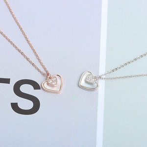 Collier artisanal nordique 925 Shell Coeur-Fabriqué à la main avec incrustation de nacre-Gravure personnalisée pour les marques de galerie - Product Image 6