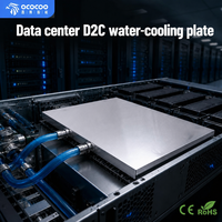 Plaque de refroidissement à eau OCOCOO D2C personnalisée à micro-canaux G1/4 en aluminium, plaque froide directe sur puce, haute densité pour serveur, refroidissement liquide