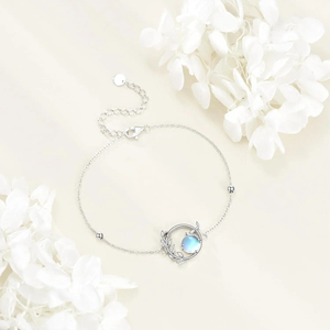 Bracelet ajustable en argent sterling 925 avec pierre de lune <span class=keywords><strong>halo</strong></span> pour femme, motif rayons de soleil, cadeau - Product Image 2