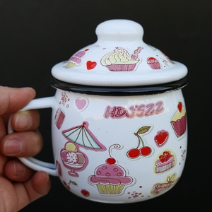 Großhandel Maßgefertigte 380ML Kaffeetasse Milchtasse Emaille Hitzebeständige Nachmittagstee-Tasse - Product Image 3