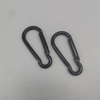 Mousqueton en alliage d'aluminium noir mat en forme de gourde HT No 6 pour extérieur, fixation rapide pour tente et sac à dos