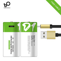 Smartoools Baterai Lithium Ion (LiCoO2) Ukuran D Isi Ulang USB 1.5V 12000mWh Garansi 2 Tahun 1200 Siklus untuk Meter Air