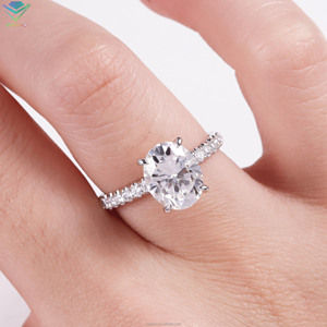 White/Rose/Yellow 18K Gold Plated Lab Grown D/VVS HPHT/CVD Diamond Claw Setting Oval Cut Luxury IGI Certificate custom <b>Rings</b> - Product Image 5