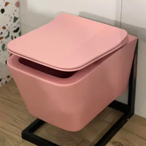 Pink kamar mandi modern kamar kecil toilette sanitasi baru jalur kursi toilet wc kotak partisi commode berbentuk wc tersembunyi tangki