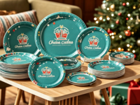 Assiettes en papier rectangulaires non couchées, légères et recyclables de 6 pouces, jetables, pour desserts et gâteaux, idéales pour les fêtes