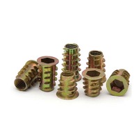 Écrous hexagonaux en alliage de zinc M4 M6 M8 M10, inserts filetés pour le bois, pour meubles