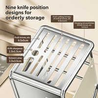 Support de rangement pour couteaux moderne en acier inoxydable, gain de place, durable, pour comptoir de cuisine domestique