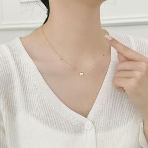 Collier pendentif visage souriant Dylam Dainty Charm, design minimaliste, bijoux de mode, argent 925, zircone 5A, pour femmes, à porter au quotidien - Product Image 5