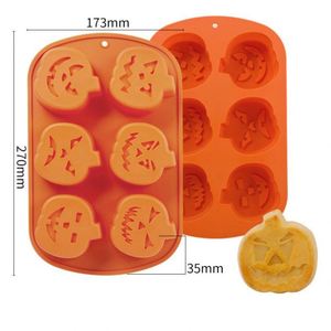 Molde de silicona reutilizable de 6 cavidades con forma de calabaza para hacer velas, jabones y resina DIY con diseño de cara de meme de Halloween - Product Image 4