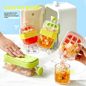 Molde para Cubitos de Hielo con Tapa, Grado Alimenticio, Congelación Rápida y Fácil de Desmoldar, Botella de Agua y Hielo 2 en 1 con Pajita - Product Image 2