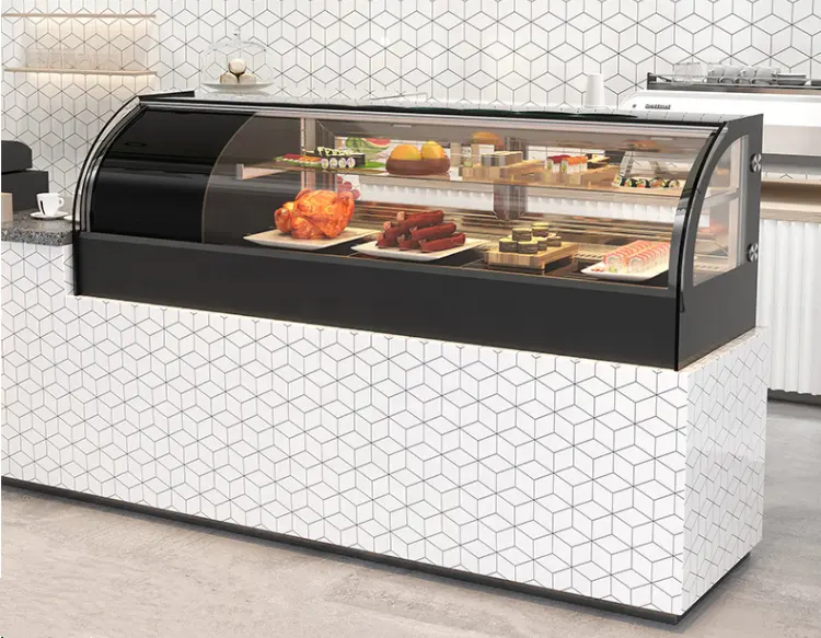 Led Light gekühlte Sushi Showcase Counter Top Vitrine Rechteckige Glass chiebetür Tisch Kühlschrank