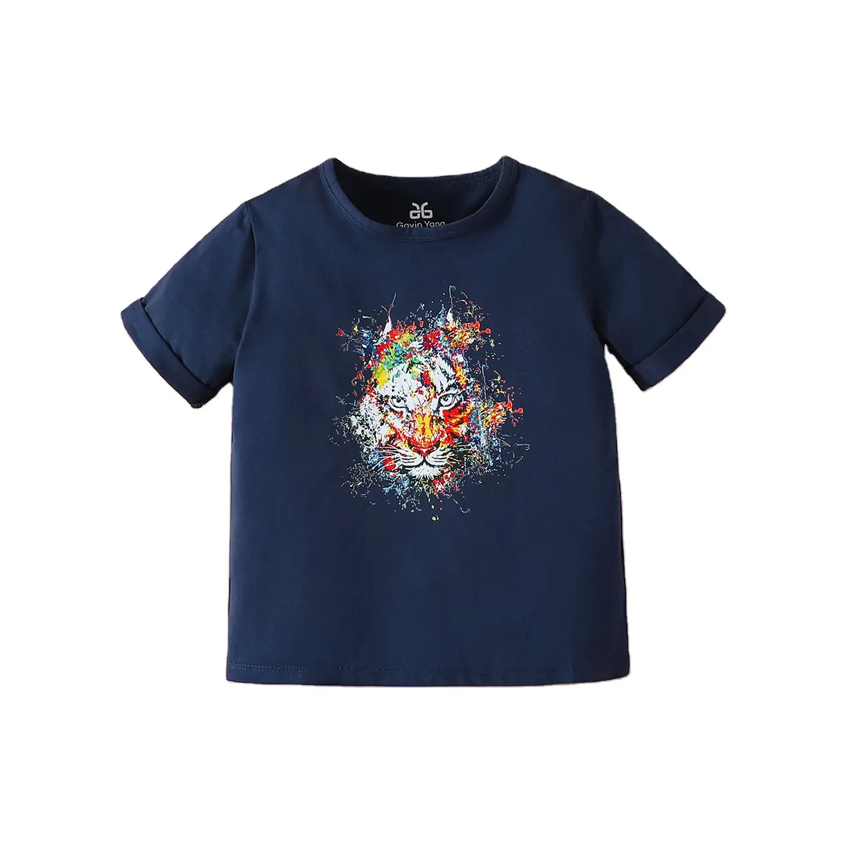 T-shirt in cotone per bambini di alta qualità con stampe di ispirazione urbana per ragazzi eleganti top a maniche corte per bambini estivi