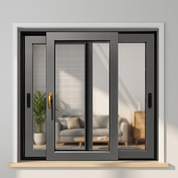 Ventana Corredera de Aluminio Delgada de Gran Venta con Apertura Automática, Tamaños Personalizados y Vidrio Laminado de Apertura Directa