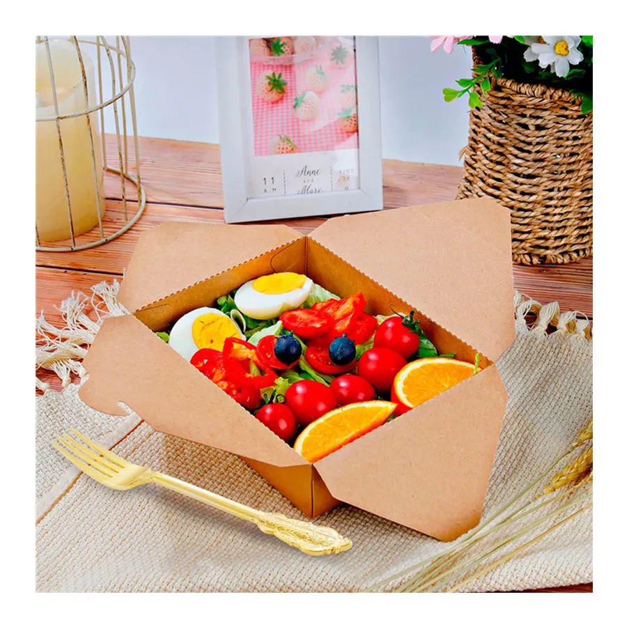 Kotak Makan Siang Wadah Minum untuk Restoran, Kotak Makan Siang Wadah Makanan Sushi Kertas Comida