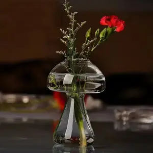 Bud Vases Glass Clear Small Serene Spaces Living Vase Set for Centerpieces Home Decor glass vases mushroom clear
