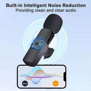 Gran oferta, Mini micrófono Lavalier inalámbrico, reducción de ruido para interiores y exteriores con compartimento de carga, micrófono Lavalier - Product Image 5