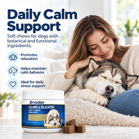 En stock – Friandises à mâcher molles pour la relaxation canine – Mélange botanique L-Tryptophane L-Théanine pour apaiser les chiens, favoriser la routine et soutenir les voyages
