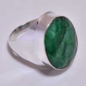 925แหวนเงินสุภาพสตรีแหวนตุรกีเครื่องประดับเงินเพชรพลอยเหลี่ยมเพชรพลอยสองสี - Product Image 1