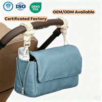 Sac de rangement universel 2-en-1 en polyester pour poussette, grande capacité, multifonctionnel, pour jouets et couches, idéal pour bébé