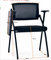 Chaise de formation pliable avec table intégrée pour mobilier de salle de classe et de bureau, empilable